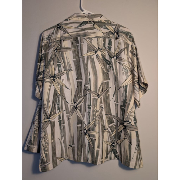 Men's Tommy Bahama M White Green Bamboo Silk Casual Button Down Shirt - Picture 5 of 5